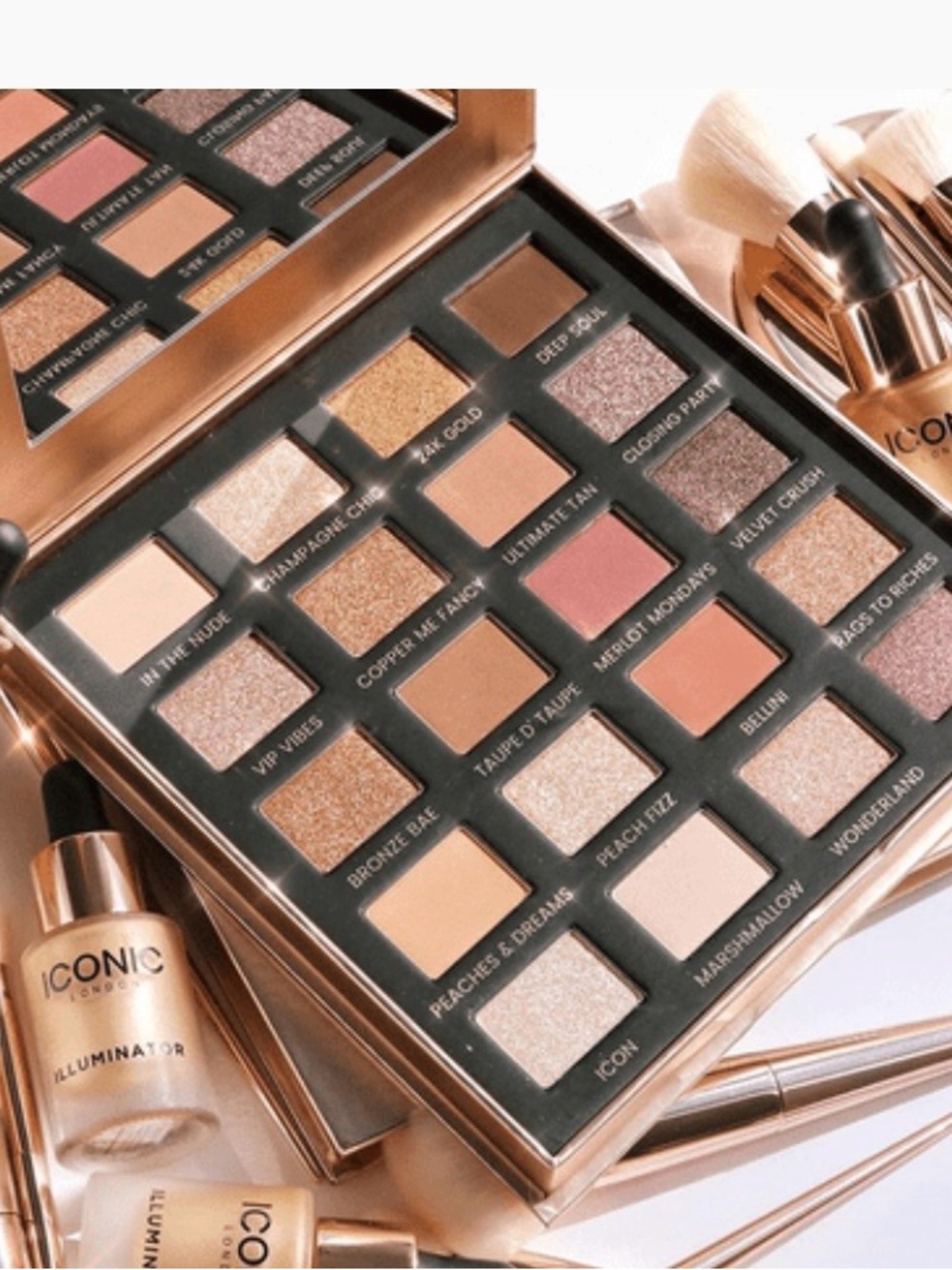 ICONIC London Eyeshadow Palette — Warm Rose & Bronze Shades DAY TO SLAY PALETTE